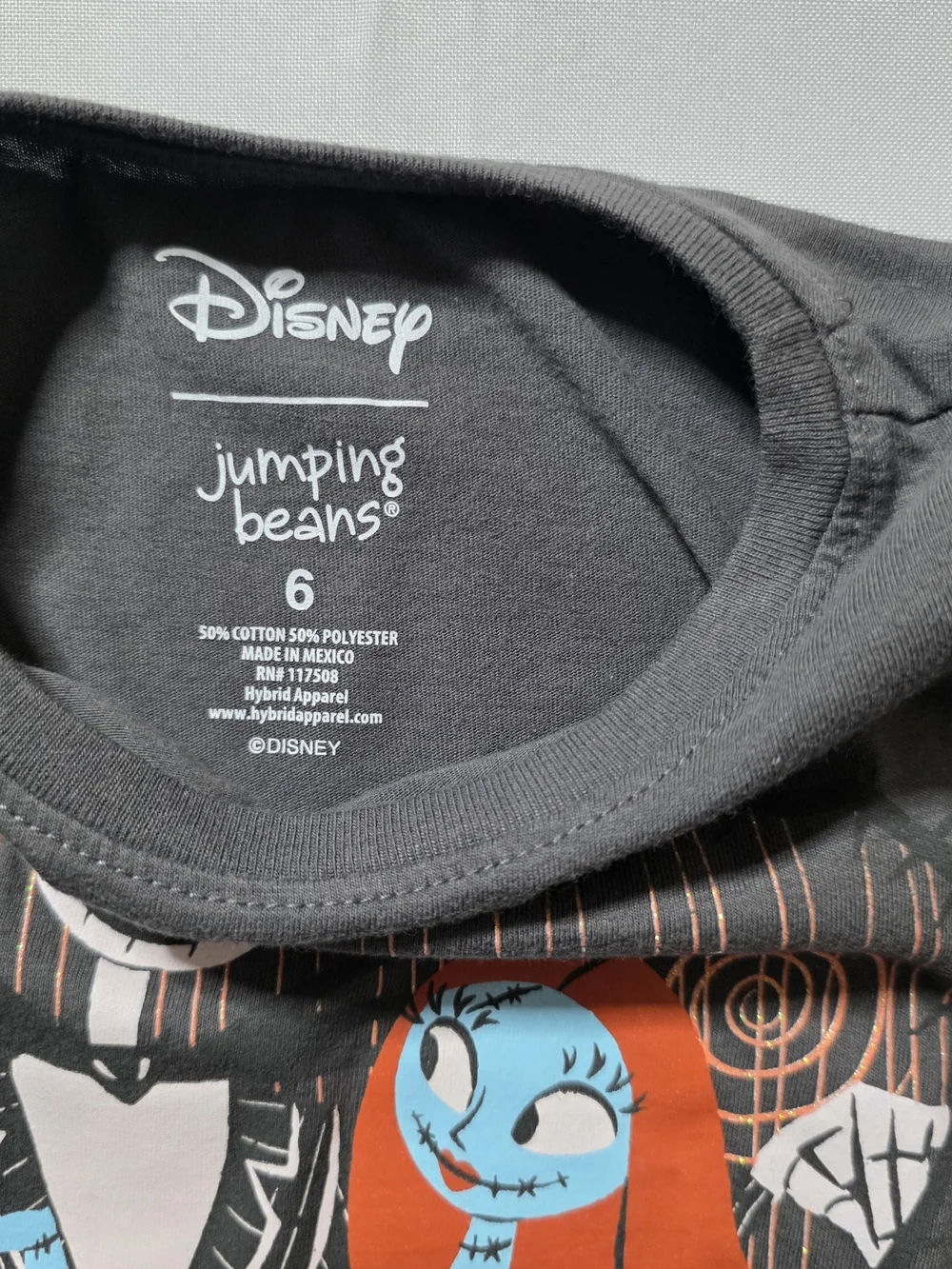 Disney The Nightmare Before Christmas Jack & Sally Tee Size 6